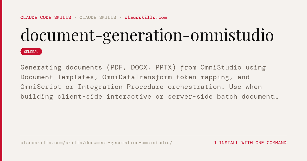 Document Generation Omnistudio — Generating documents (PDF