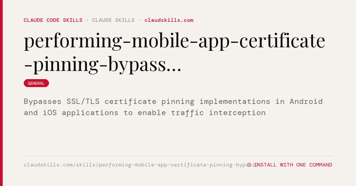 Performing Mobile App Certificate Pinning Bypass