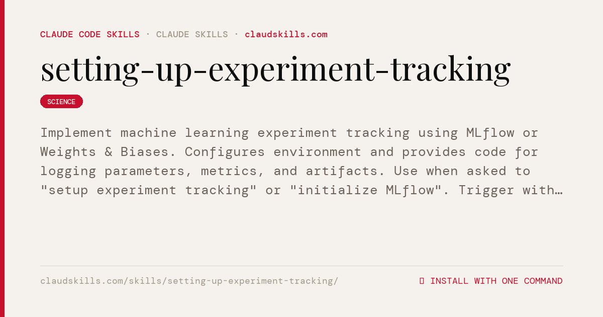Setting Up Experiment Tracking — Implement machine learning